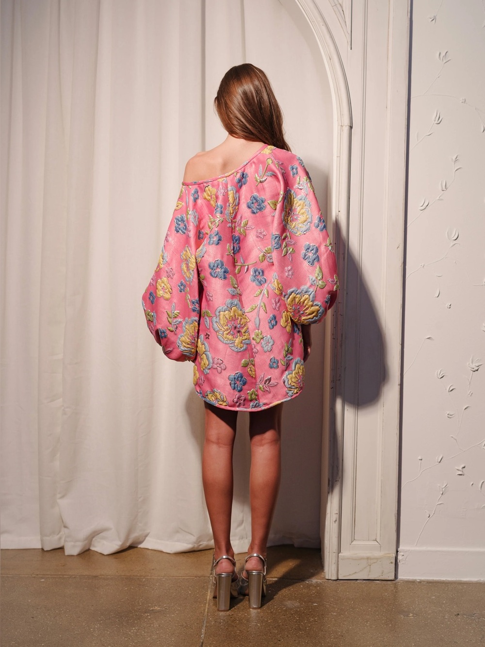 Arianne Elmy Good Luck Jacquard Mini Dress Bright Pink Medium EUC - Picture 10 of 10